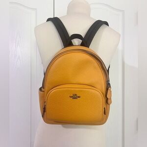Coach Mini Court Pebble Leather‎ Backpack in Mustard No E2221 - C8803